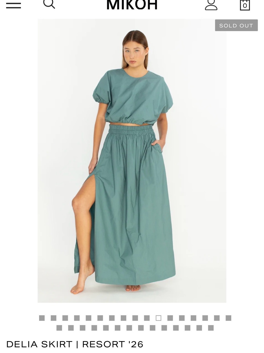 NWT MIKOH Delia Maxi Skirt in Teal